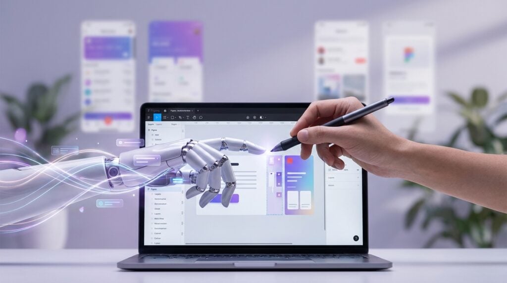 Figma AI 2026 visualisatie van robot en mens samenwerking
